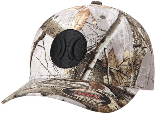 Hurley Men's Caps - One & Only Flexfit Baseball Cap - Fitted Hats for Men (S-XL) - color: Reeltree Camo, size: Small-Medium