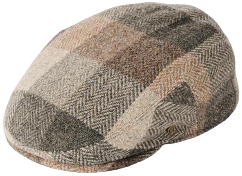 Failsworth Millinery Stornoway Harris Tweed Flat Cap (Latest Version) - color: Brown, size: Medium