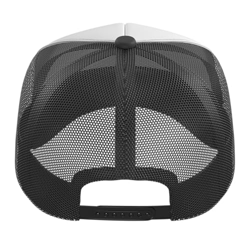 Idaho Trucker Hat with Adjustable Mesh Back - color: Black/White