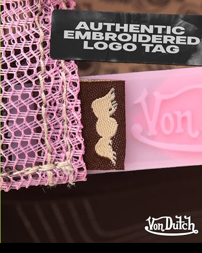 Von Dutch Unisex Trucker Hat, Colorblock, Mesh Back, Curved Bill, Snapback - color: Brown/Pink