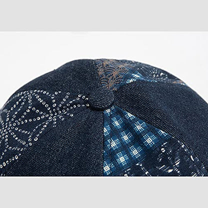 Men Hats Docker Cap Hats Beanie Sailor Cap Worker Hat Rolled Cuff Retro Brimless Hat with Adjustable (318-Dark Blue)