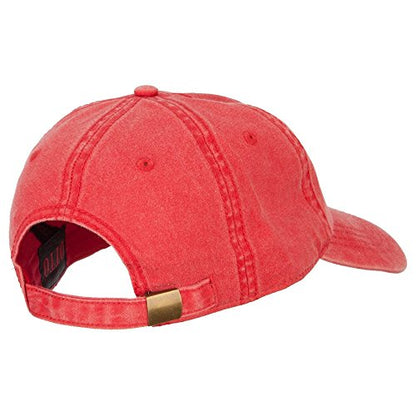 e4Hats.com Pine Tree Embroidered Washed Buckle Cap - color: Red
