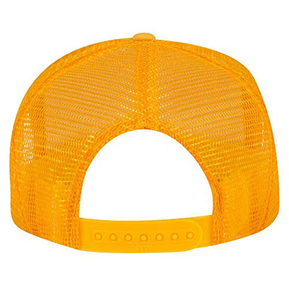 OTTO Polyester Foam Front Youth 5 Panel High Crown Trucker Hat - color: Gold