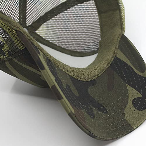 High Crown Foam Mesh Camouflage Tri-Color Oak Leaves Trucker Hat Baseball Cap - color: Camo/Camo/Camo