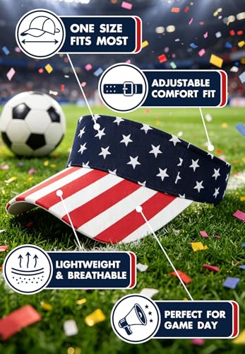 American Trends Sun Visor Hat for Women, Lightweight Quick-Dry Golf Visor - color: American Flag