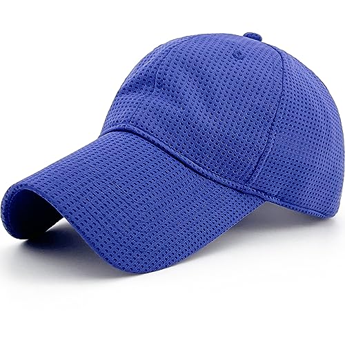 Long Brim Golf/Running Hat Full Mesh Baseball Cap Breathable - color: Royal-purple, size: X-Large-XX-Large