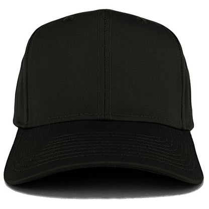 Armycrew XXL Oversize High Crown Adjustable Plain Solid Baseball Cap - color: Black
