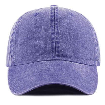 The Hat Depot 100% Cotton Pigment Dyed Low Profile Dad Hat Six Panel Cap - color: 1. Royal Blue