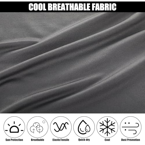 Geyoga 2 Pcs Balaclava Full Face Mask Sun Protection Breathable Long Neck Covers Grey Black Lightweight UV Protector Balaclava Mask for Women Men Outdoor Sport Hunting Bike Fishing