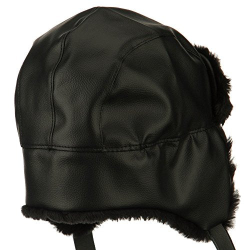 Broner Mens Vinyl Trooper Aviator Cap Hat - size: Large