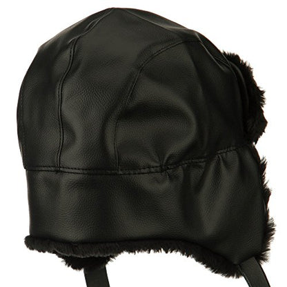 Broner Mens Vinyl Trooper Aviator Cap Hat - size: Large