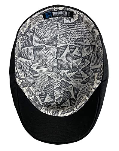 Broner Mens Wayward Brushed Cotton Six Panel Pub Cap with Geometric Print Lining - color: Black, size: Medium