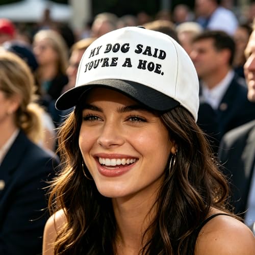 Funny Trucker Hats Embroidered Vintage Snapback Hat for Women Put It On My Husband's Tab Hats Gag Gifts Baseball Cap Red - color: My Dog Black