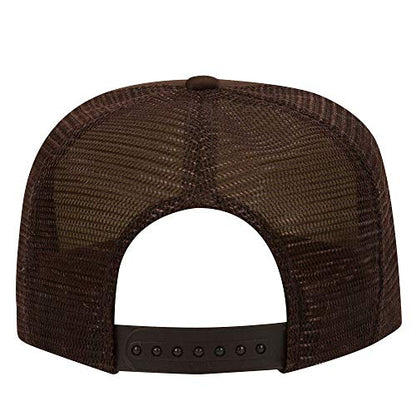 OTTO Polyester Foam Front 5 Panel High Crown Mesh Back Trucker Hat - color: Brown