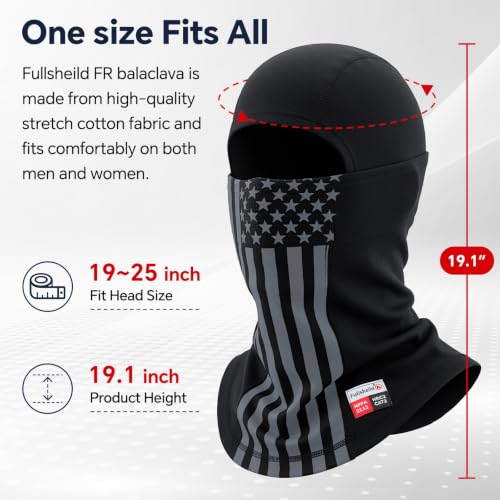 Fullsheild FR Balaclava CAT2 7oz Flame-Retardant Cotton Face Mask, NFPA2112 - color: Usa Flag