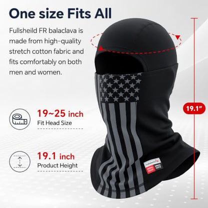 Fullsheild FR Balaclava CAT2 7oz Flame-Retardant Cotton Face Mask, NFPA2112 - color: Usa Flag