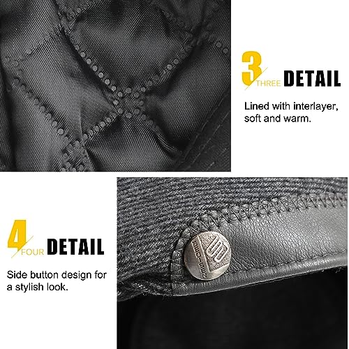 Sumolux Mens Newsboy Hat Flat Cap Gatsby Lvy Irish Hats Driving Cabbie - color: C Grey