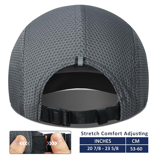 GADIEMKENSD Women's Race Day Running Cap Performance Mesh Hat - Excellent Ventilation, Lightweight, Reflective Safety - color: Dark Gray