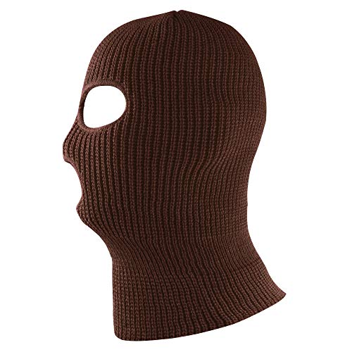Super Z Outlet Knit Sew Acrylic Outdoor Full Face Cover Thermal Ski Mask One Size Fits Most - color: Brown