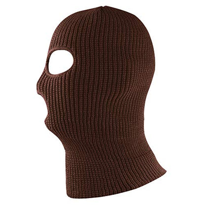 Super Z Outlet Knit Sew Acrylic Outdoor Full Face Cover Thermal Ski Mask One Size Fits Most - color: Brown