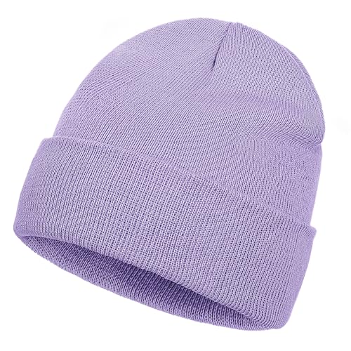Pistha Beanie for Men Women-Knit Beanie Hats Skull Cap Winter Warm Hat - color: Purple