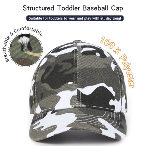 Durio Toddler Baseball Hat Adjustable Kids Hat for Boys Ages 3-8 - color: Black & White Camouflage
