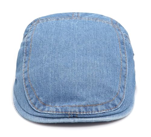 DIYDECAL 2 Pack Denim Mens Newsboy Flat Caps Ivy Gatsby Golf Hunting Cabbie Beret Hats
