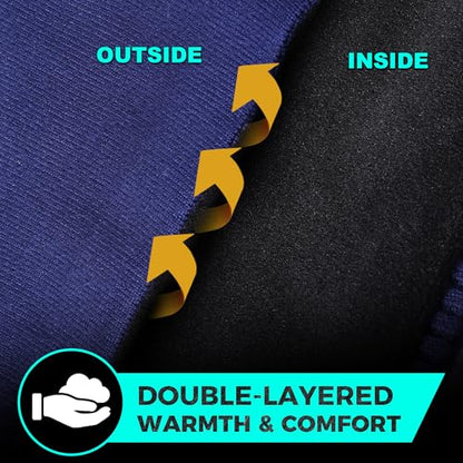 WTACTFUL 1-2 Pack Ear Muffs Ear Warmers, Winter Extra Thick Fleece for Men - color: Black, Blue
