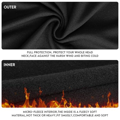 Balaclava Ski Mask for Men Cold Weather,Winter Thermal Face Mask Women for Snowboarding Motorcycle Cycling - color: Black+pink