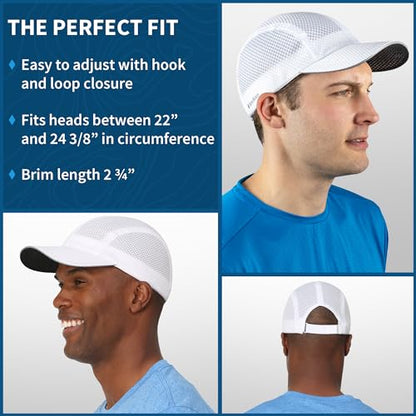 TrailHeads Men's Race Day Running Hat, Quick Dry, Moisture Wicking - color: White