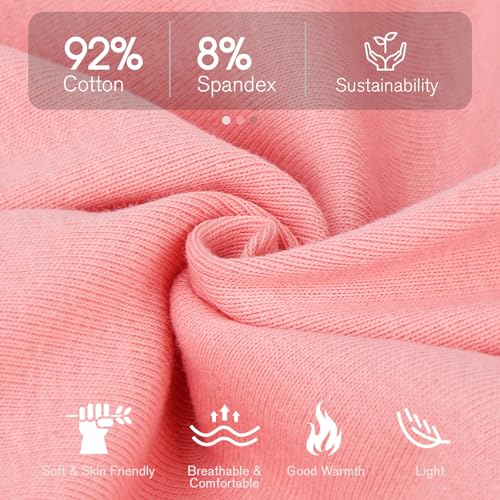 HAMUNI Slouchy Beanie for Women Men Soft Cotton Chemo Hats Double-Layer Warm Beanie Cap for Daily Wear & Transitional Seasons - color: Peach Pink