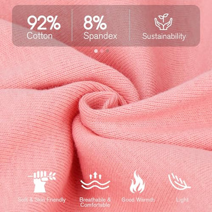 HAMUNI Slouchy Beanie for Women Men Soft Cotton Chemo Hats Double-Layer Warm Beanie Cap for Daily Wear & Transitional Seasons - color: Peach Pink