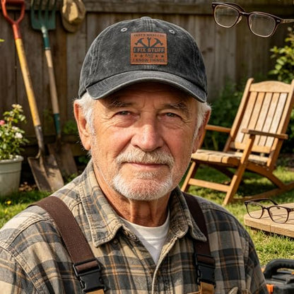 Embroidered Leather That's What I Do I Fix Stuff and I Know Things Hat for Men Dad Husband Uncle Adjustable Baseball Cap - color: L-fix Stuff-06
