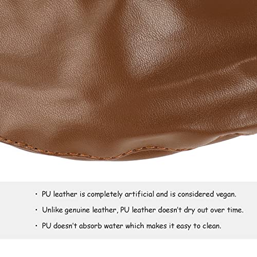 Wheebo PU Leather Berets for Women French Beret Hats Artist Painter Hat Classic Solid Style - color: Brown