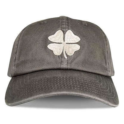 Lucky Brand Classic Cotton Adjustable | Dad Hat | Baseball Cap | Golf | Fishing | Low Profile | 5 Panel Design - color: Clover - Charcoal Grey