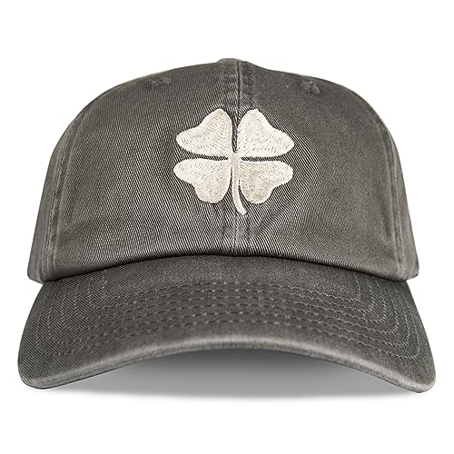 Lucky Brand Classic Cotton Adjustable | Dad Hat | Baseball Cap | Golf | Fishing | Low Profile | 5 Panel Design - color: Clover - Charcoal Grey