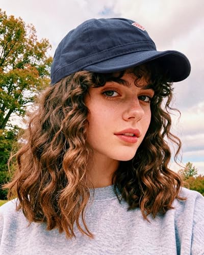 CLAPE Soft Brim Dad Hat, Classic Baseball Cap with Short Bill Cotton Camp Hat Trucker Cap for Sun Protection, Adult Chill Cap - color: Bb5-navy
