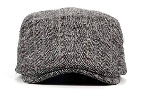 2 Pack Men's Cotton Flat Cap Ivy Gatsby Newsboy Hat - color: H