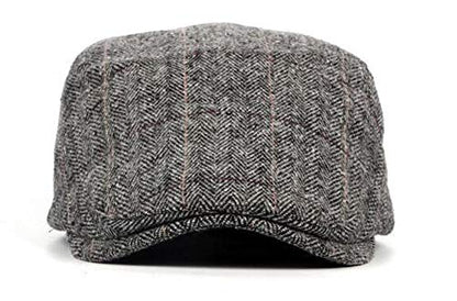 2 Pack Men's Cotton Flat Cap Ivy Gatsby Newsboy Hat - color: H