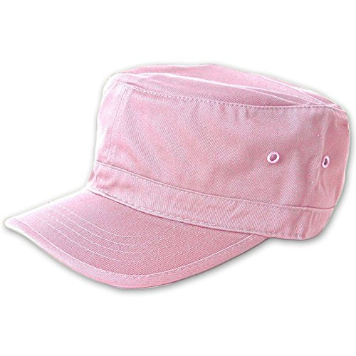 MG Women's Cotton Twill Enzyme Washed Cadet Cap Hat (Pink) One Size