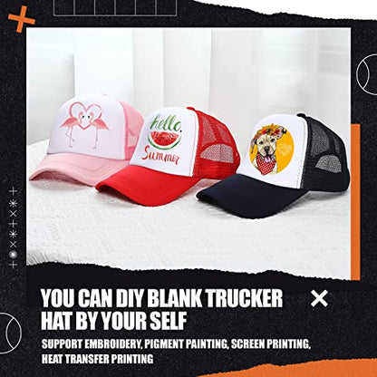 Tarpop 10 Pcs Sublimation Blank Trucker Hats Bulk - color: Multicolor