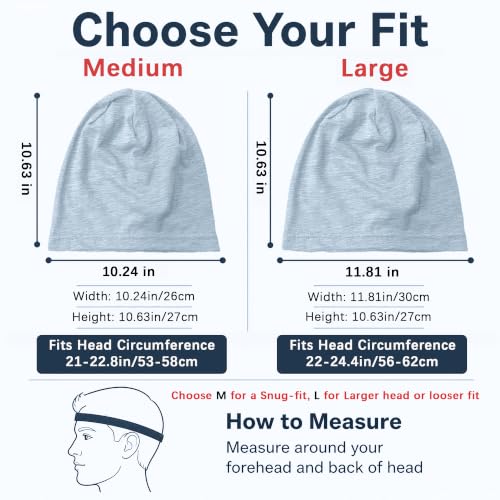 vidsel 100% Cotton Slouchy Beanie, Lightweight Summer Hats for Women Men - color: 1pc Light Blue, size: Medium
