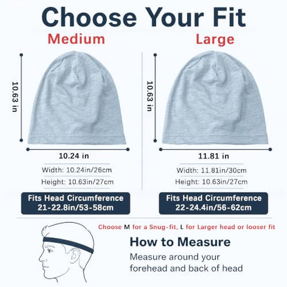 vidsel 100% Cotton Slouchy Beanie, Lightweight Summer Hats for Women Men - color: 1pc Light Blue, size: Medium