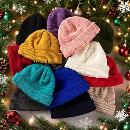 Unisex Warm Knit Skull Cap Hip-hop Slouchy Ripped Knitted Hat - color: White