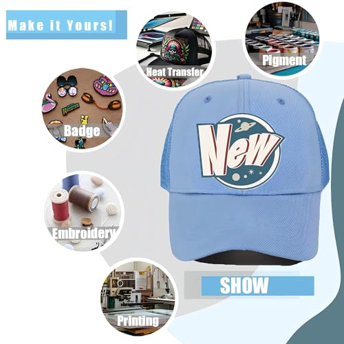 ZH 12 Pack Mesh Trucker Hats, Bulk Baseball Caps for Men and Women, Trucker Cap Wholesale - color: Light Blue