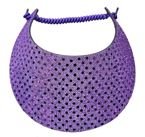 Lightweight Foam Visor Hat with Coil, Comfortable, No Headache, Made in USA - color: Purple