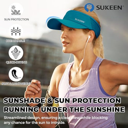 Sukeen Lightweight Sports Sun Visor Hat for Men Women - color: Teal Blue