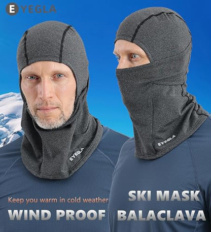 Winter Balaclava Ski Mask for Men Women Thermal Face Mask Breathable Face Cover for Cold Weather Motorcycle Snowboard - color: E2-dark Grey(breath Hole)