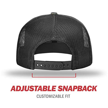 Richardson Unisex 511 Flatbill Trucker Adjustable Snapback Baseball Cap - color: Tiger Camo/Black