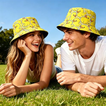 Bucket Hat Funny Duck Fisherman Hat Travel Beach Sun Hat Outdoor Cap for Men Women Adults - color: Cute Ducky
